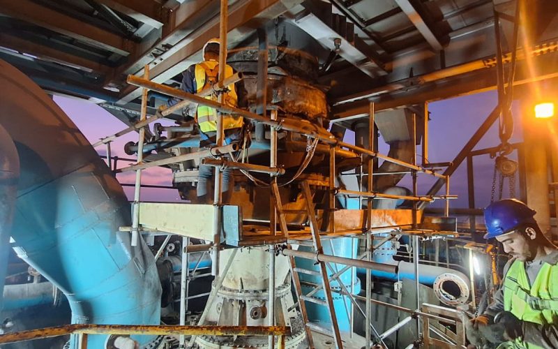 Scaffold at TGS for dishpart and swirl pipe dismantle works